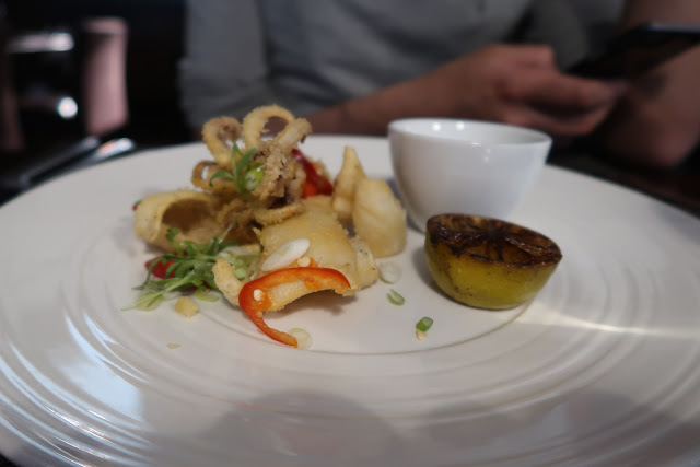 Calamari with a burnt lime and chilli