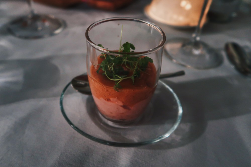 Raspberry sorbet at The Elderflower, Lymington