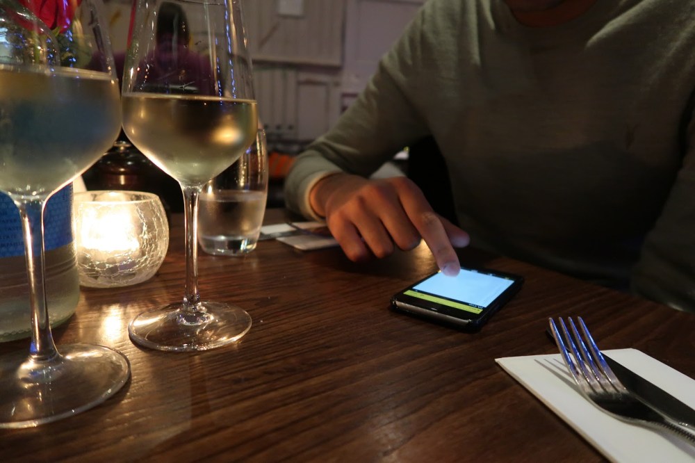 Glasses of wine on a table