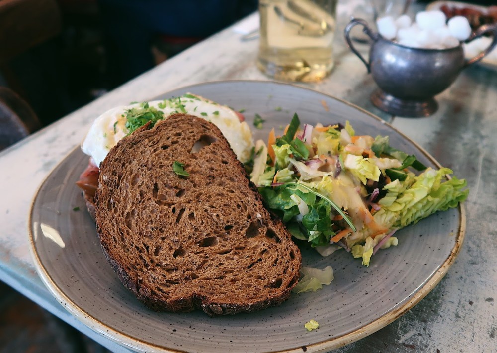 Bacon sandwich for brunch in London