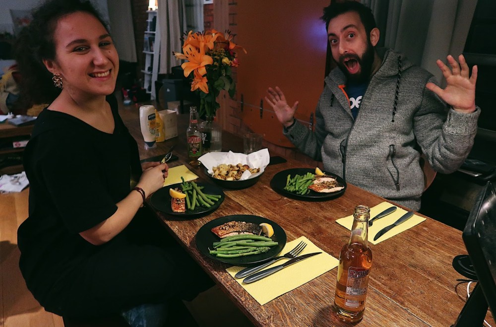 Dinner at the dining table