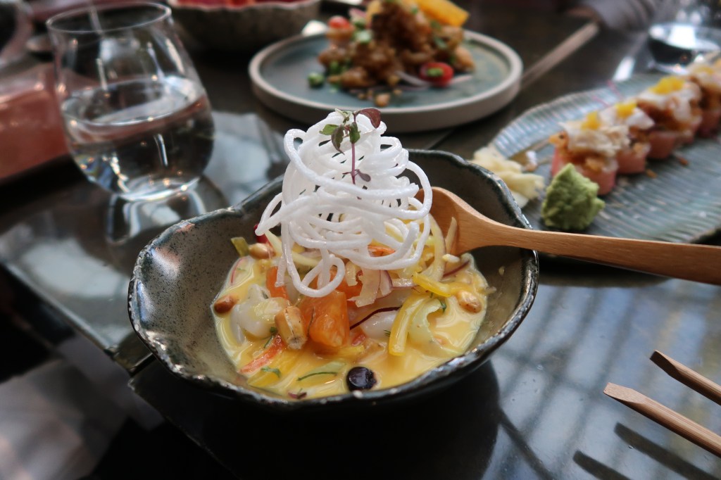 Scallop and mandarin ceviche, SUSHISAMBA, Covent Garden, London