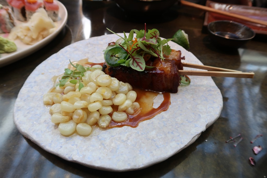 Pork belly robata at SUSHISAMBA, Covent Garden, London
